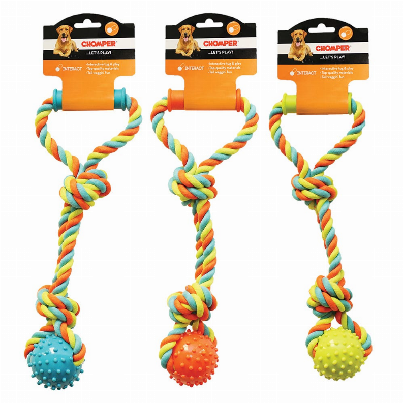 Chomper® Rope Tugger With Spike Ball & Handle