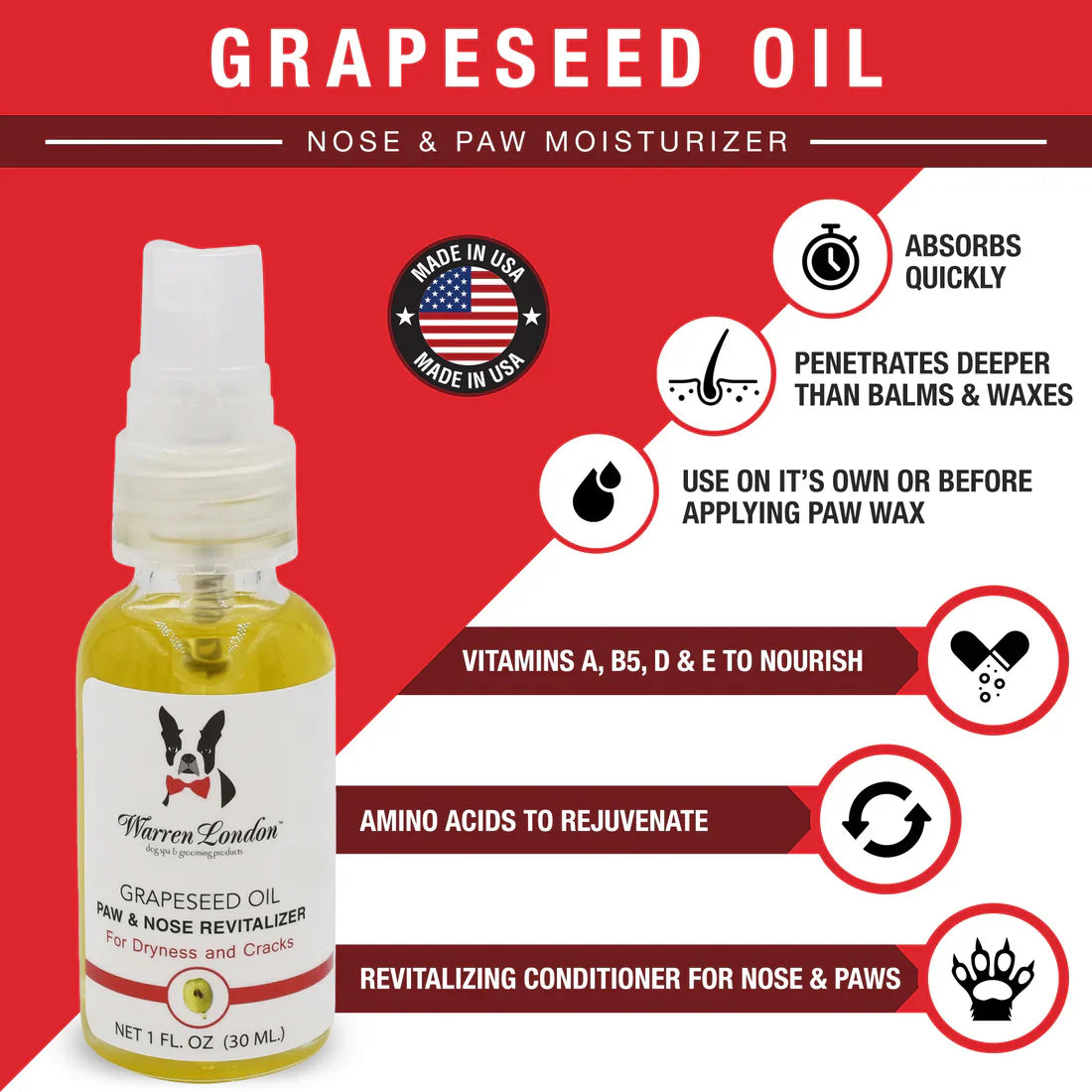 Warren London™ Grapeseed Oil Paw & Nose Revitalizer