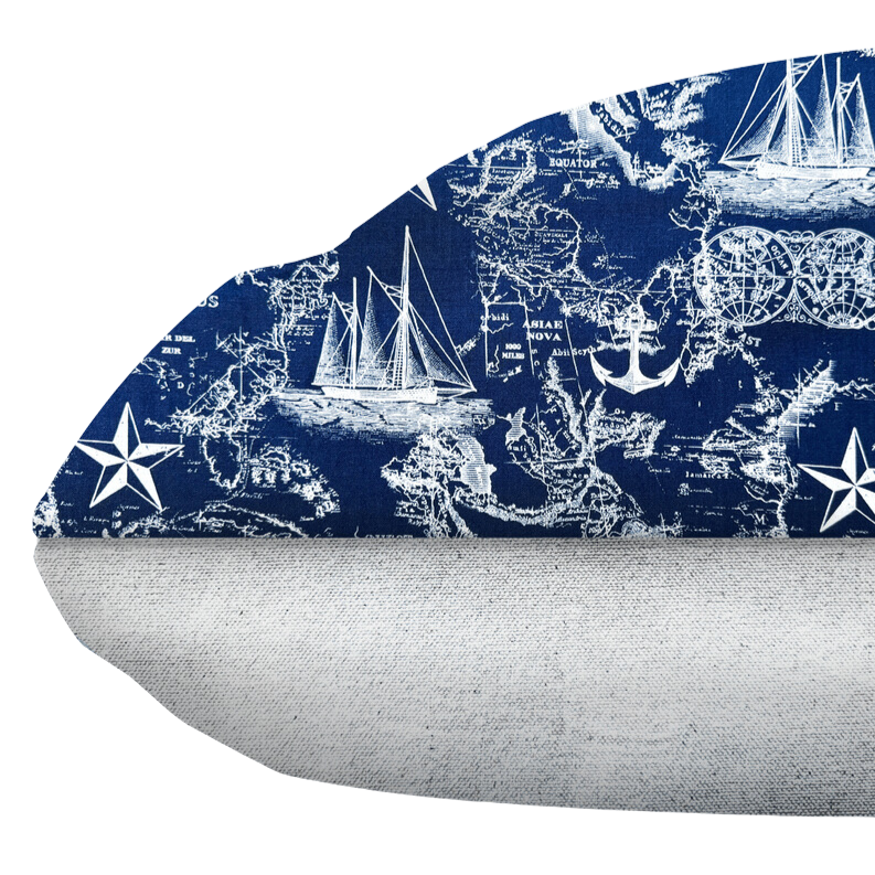 Carta Marina Navy Vintage Nautical Toile Dog Bed