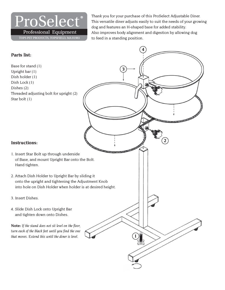 ProSelect® Adjustable Diner